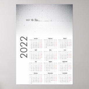 Calendrier paysage neigeux 2022 Poster