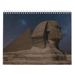 Calendrier Paysage Pyramides Sphinx Pharaon Égypte antique