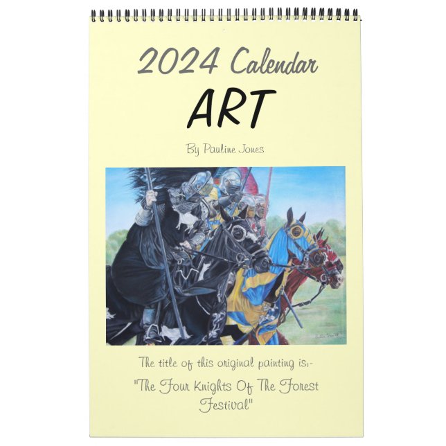 Calendrier paysages chiens encore vie art original 2024 (Protection)