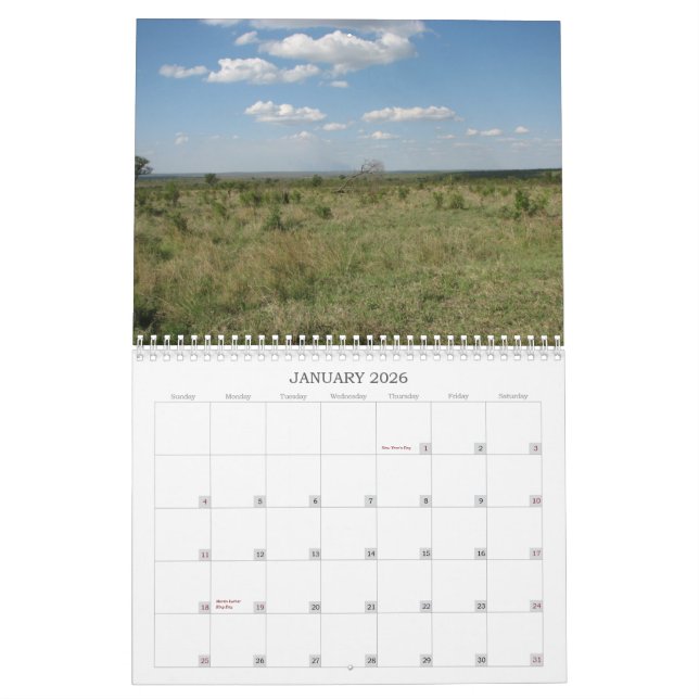 Calendrier Paysages de l'Afrique du Sud (Jan 2026)