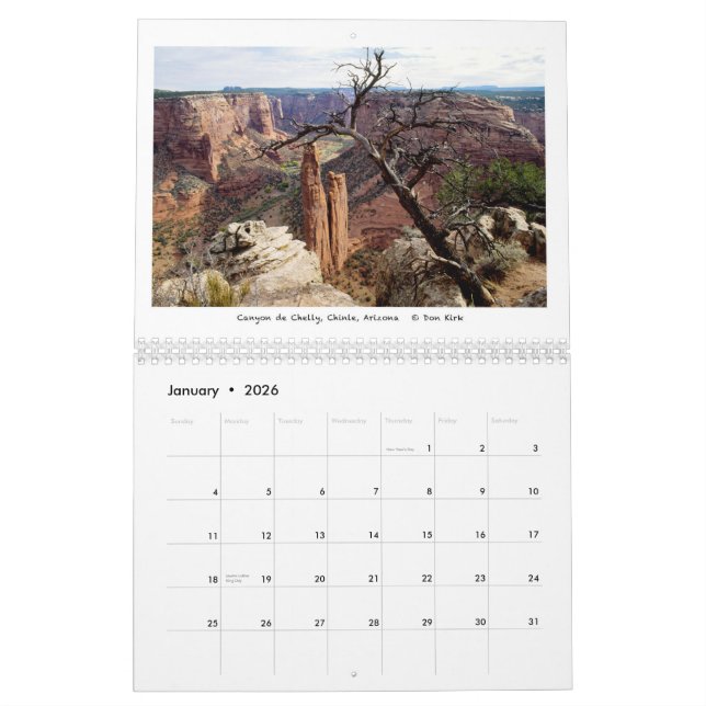 Calendrier Paysages occidentaux (Jan 2026)