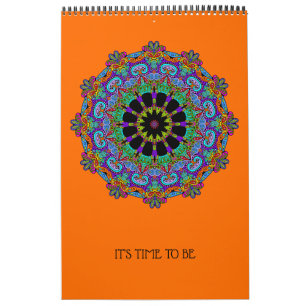 Calendrier Peinture à la main Mandala Horloge Face 24