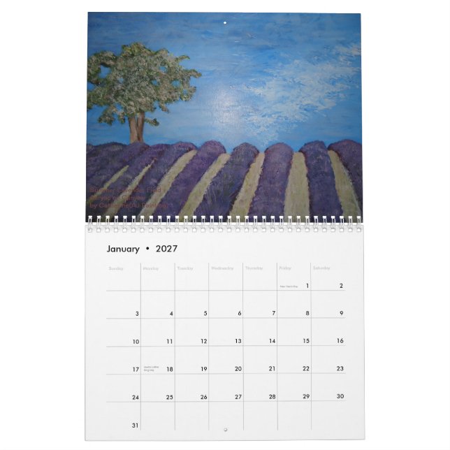 Calendrier Peinture d'AJ (Jan 2027)