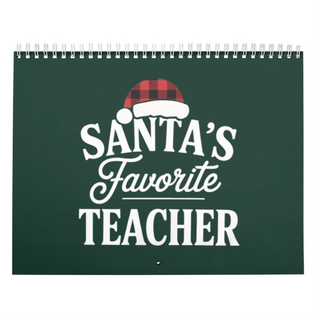Calendrier Père Noël Professeur Préféré Enseignant Noël Ensei (Protection)