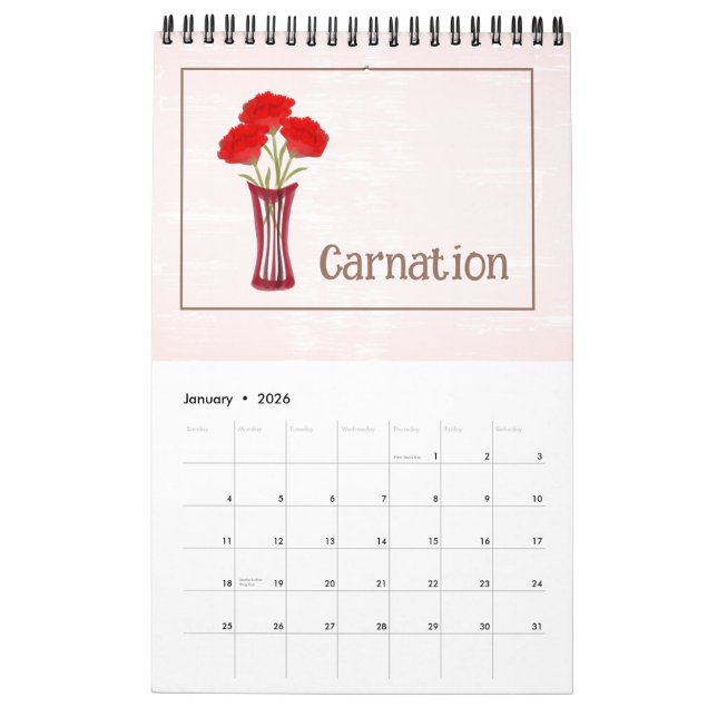 Calendrier Personalized Floral Illustrations Calendar (Jan 2026)
