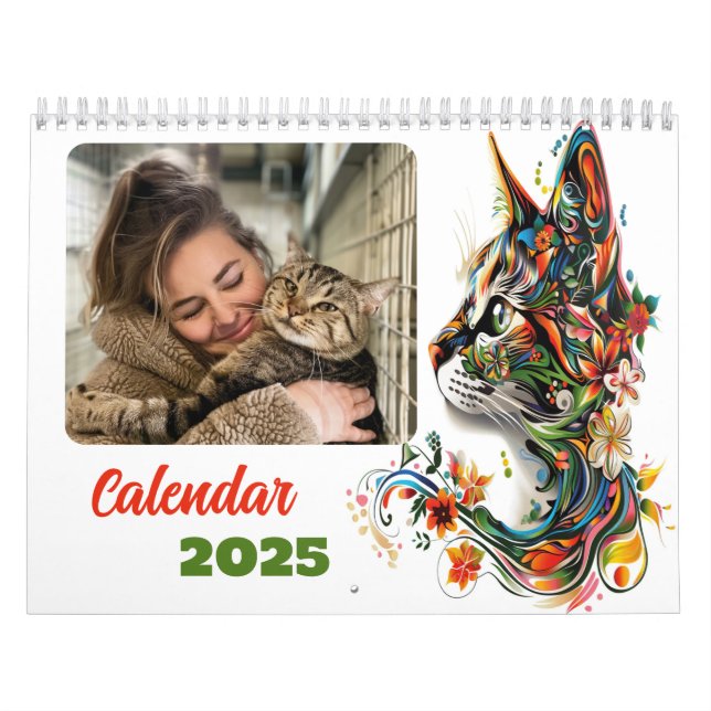 Calendrier Personnalisable À Thème Chat 2025 (Protection)