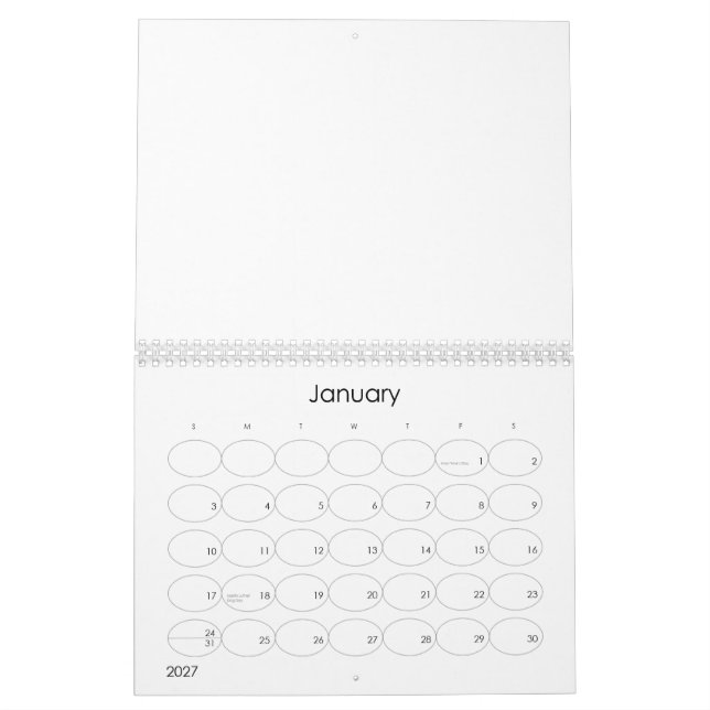 Calendrier personnalisé  (Jan 2027)