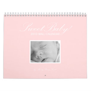 Calendrier personnalisé pour bébé doux - rose