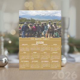 Calendrier photo 2024 - Carte de vacances dorée