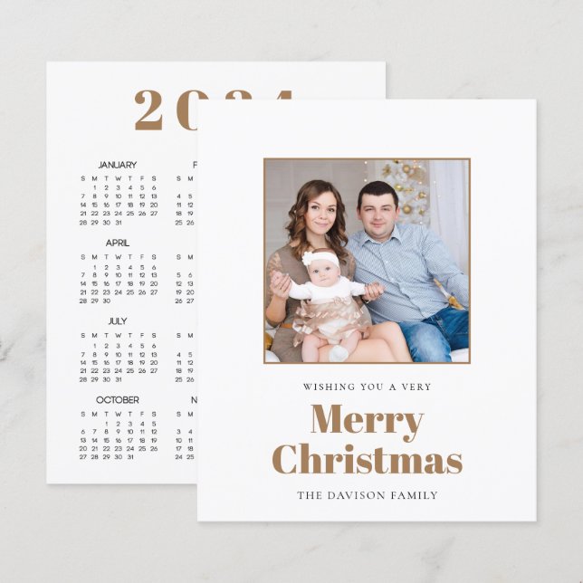 Calendrier photo BUDGET 2024 Joyeuse carte de Noël (Devant / Derrière)