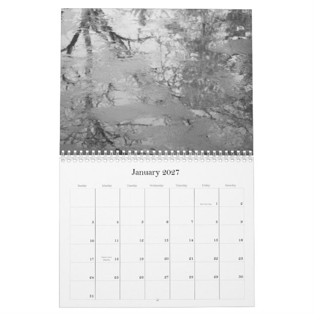 Calendrier photo d'art monochrome (Jan 2027)