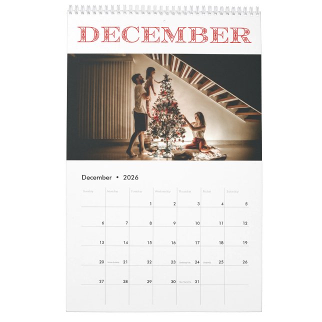 Calendrier photo de 12 mois (Dec 2026)