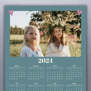 Calendrier photo de famille 2024 Magnet Green