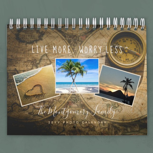 Calendrier Photo de famille de vacances personnalisée 2026 (Personalized Vacation Family Photo Calendar)