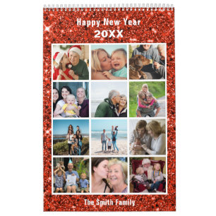 Calendrier Photo de famille moderne Collage Parties scintilla