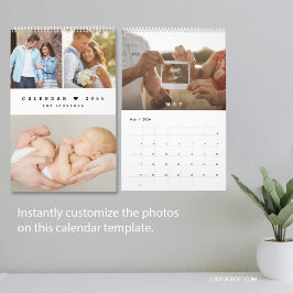 Calendrier Photo de famille moderne minimaliste personnalisab