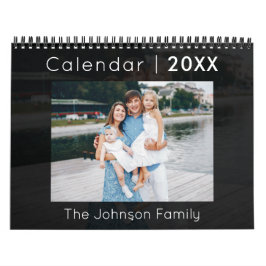 Calendrier photo de famille moderne noir