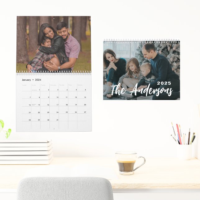 Calendrier Photo de famille simple Créez votre propre photo (Créateur téléchargé)