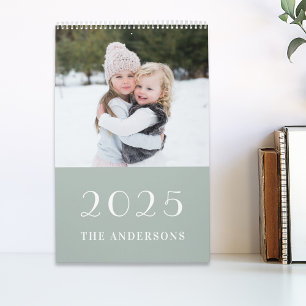 Calendrier photo de feuillage vert sauge 2025