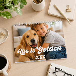 Calendrier Photo de Golden Retriever La vie est en or 2027
