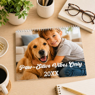 Calendrier Photo de Golden Retriever Vibes Positives Uniqueme