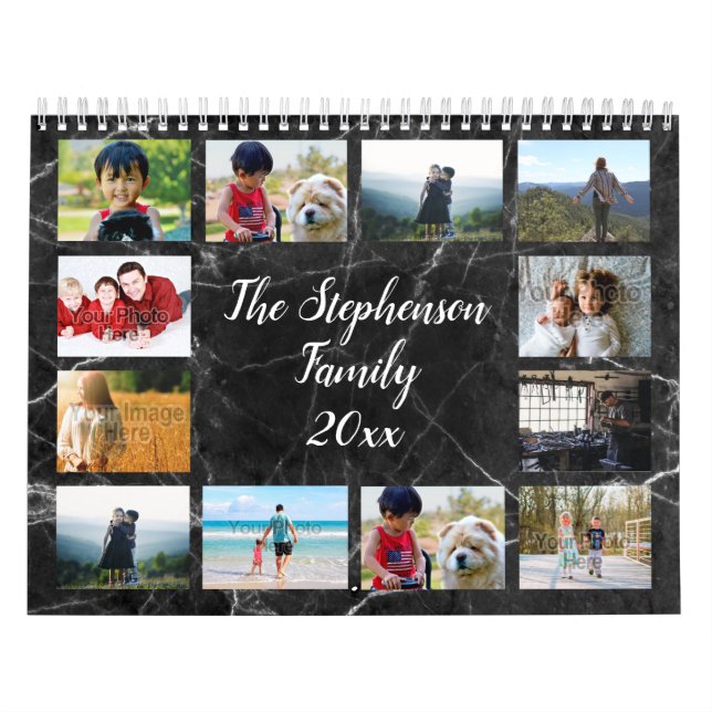 Calendrier Photo de la famille du marbre moderne (Protection)