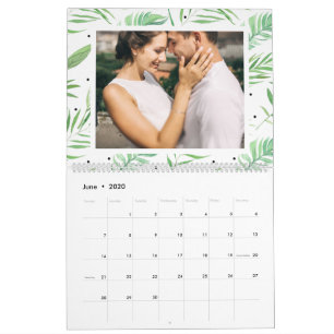 Calendrier Photo de l'année éditable des Feuilles tropicaux