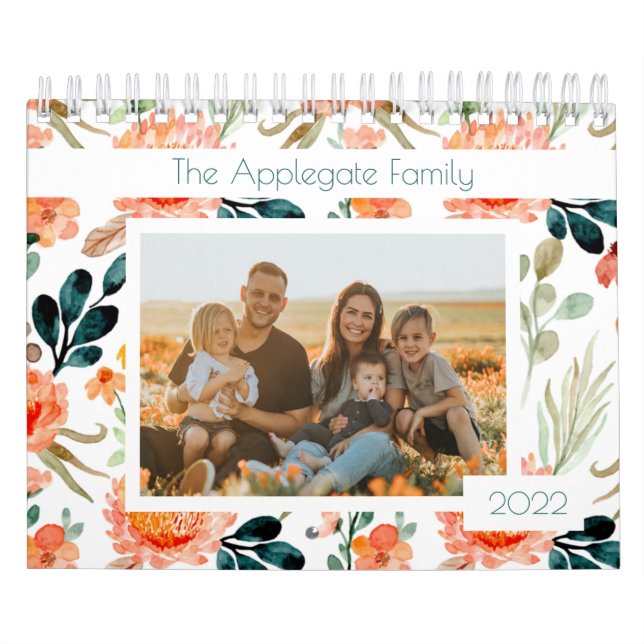 Calendrier photo de l'aquarelle florale (Protection)