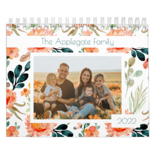 Calendrier photo de l'aquarelle florale