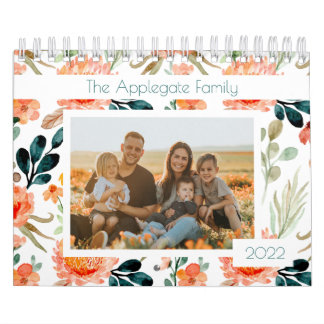 Calendrier photo de l'aquarelle florale