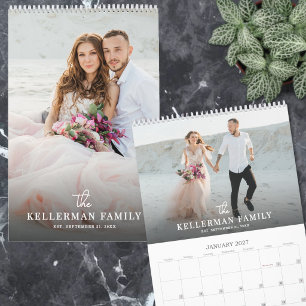 Calendrier Photo de mariage élégant moderne pour jeunes marié