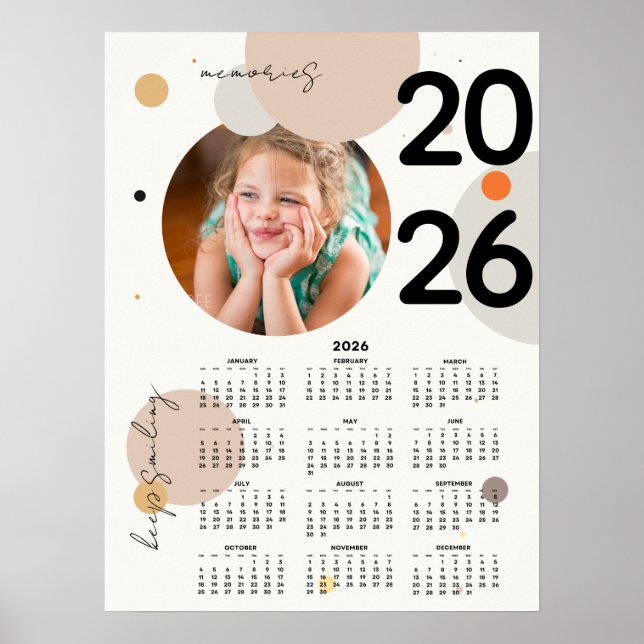 Calendrier Photo Keep Smiling 2026 Affiche 45x60 (Devant)