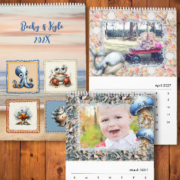 Calendrier photo mensuel de 6 mois pour enfants Se