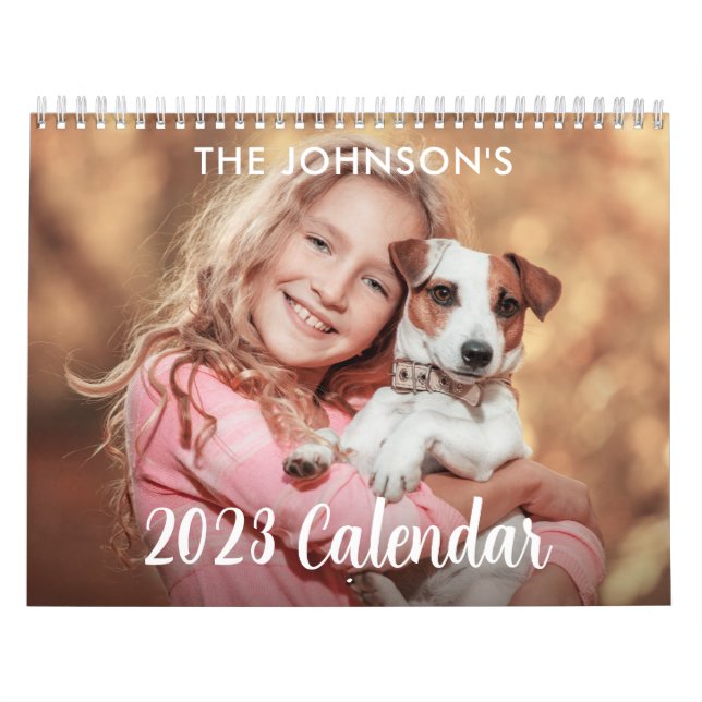 Calendrier photo personnalisé 2023 simple 14 (Protection)