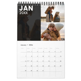 Calendrier photo personnalisé moderne Gris
