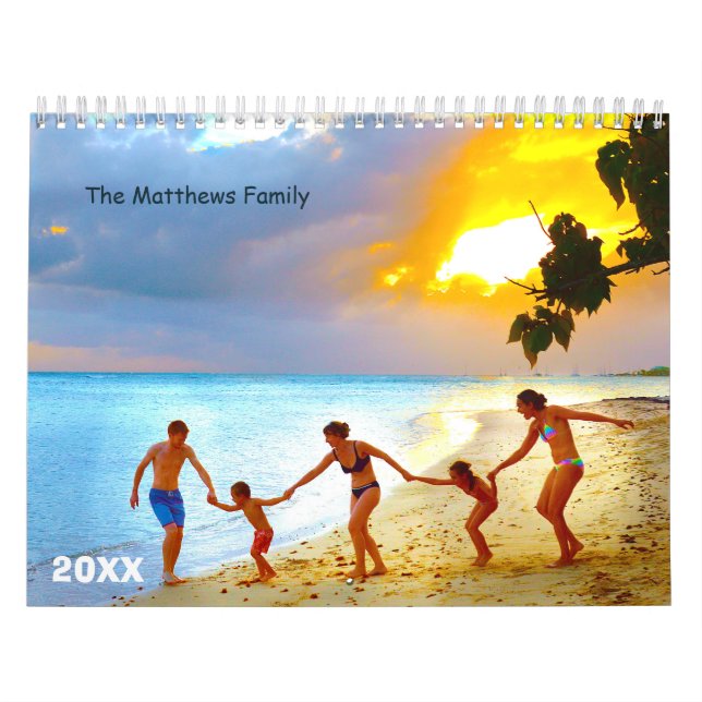 Calendrier photo personnalisé | Texte de l'année d (Protection)