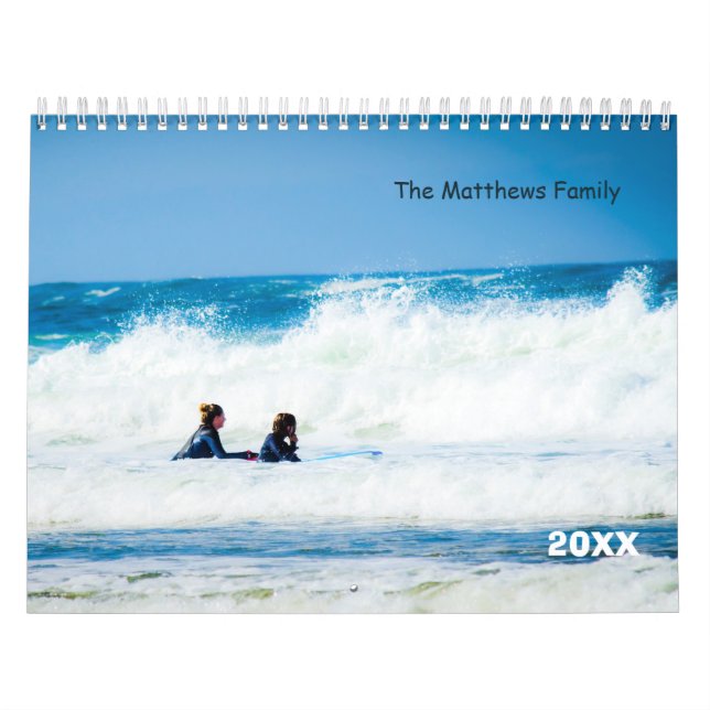 Calendrier photo personnalisé | Texte de l'année d (Protection)