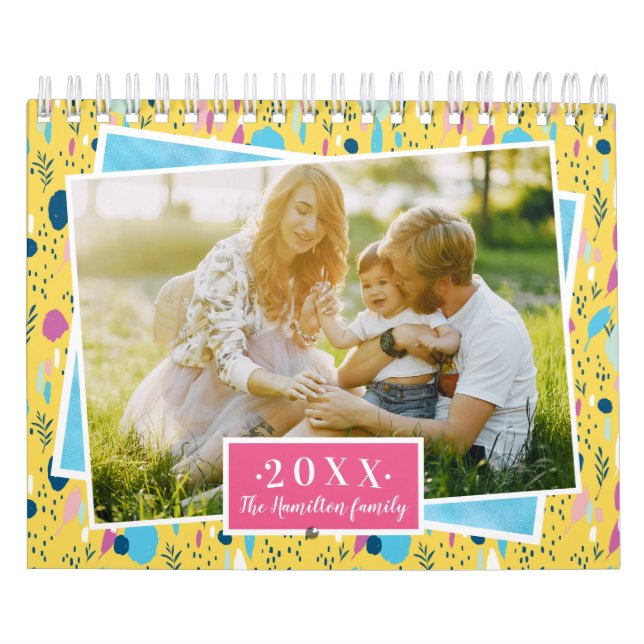 Calendrier Photo personnalisée Couleurs vives 2021 Famille (Protection)