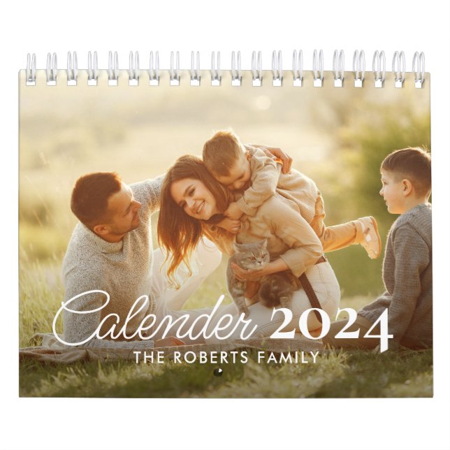 Calendrier Photo personnalisée simple et moderne 2024 (Protection)
