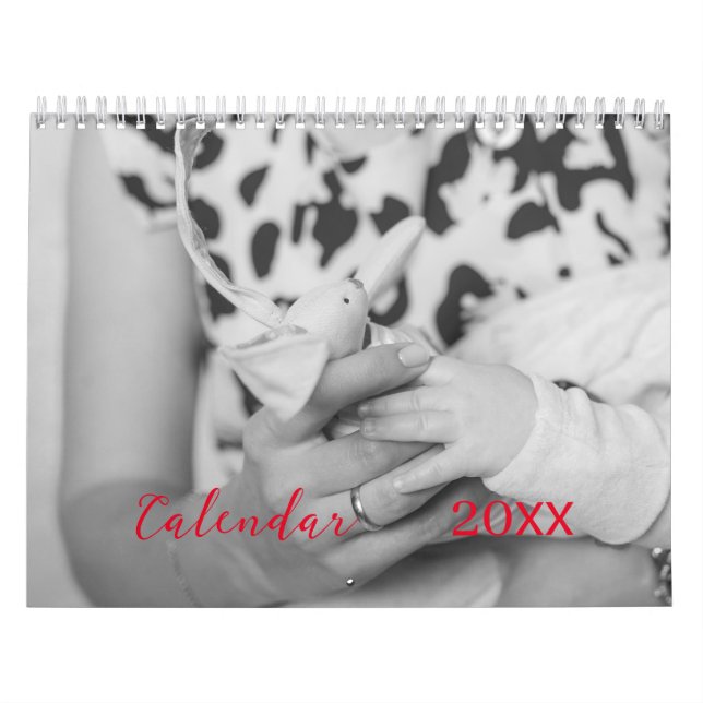 Calendrier photo rétro personnalisable et élégant. (Protection)