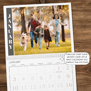 Calendrier Photo simple moderne par mois et collage sur la co
