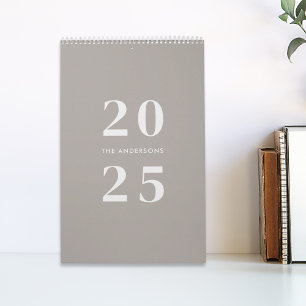 Calendrier Photo Taupe Minimaliste