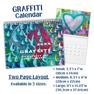 Calendrier Photographie d'art de rue de graffiti coloré et vi