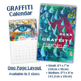 Calendrier Photographie d'art de rue graffiti lumineux et vib