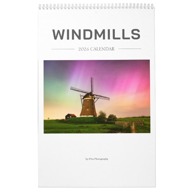 Calendrier Photographie des moulins à vent 2026 (Protection)
