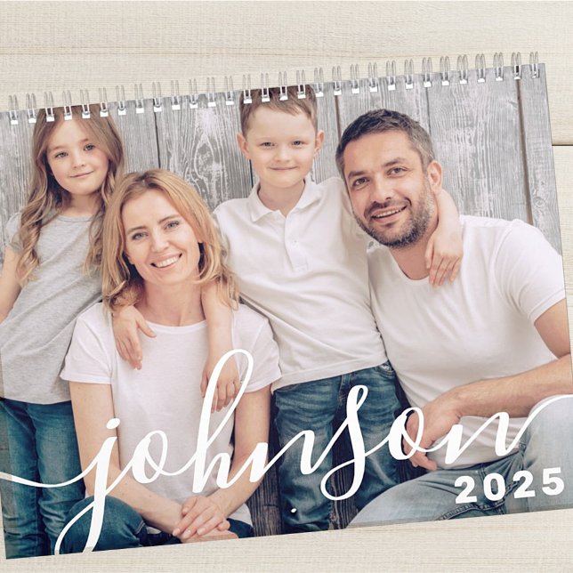 Calendrier Photos de famille de script simple et moderne (Créateur téléchargé)