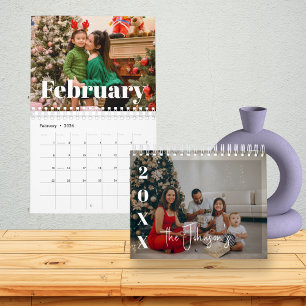 Calendrier Photos de famille modernes 2026 Texte de superposi