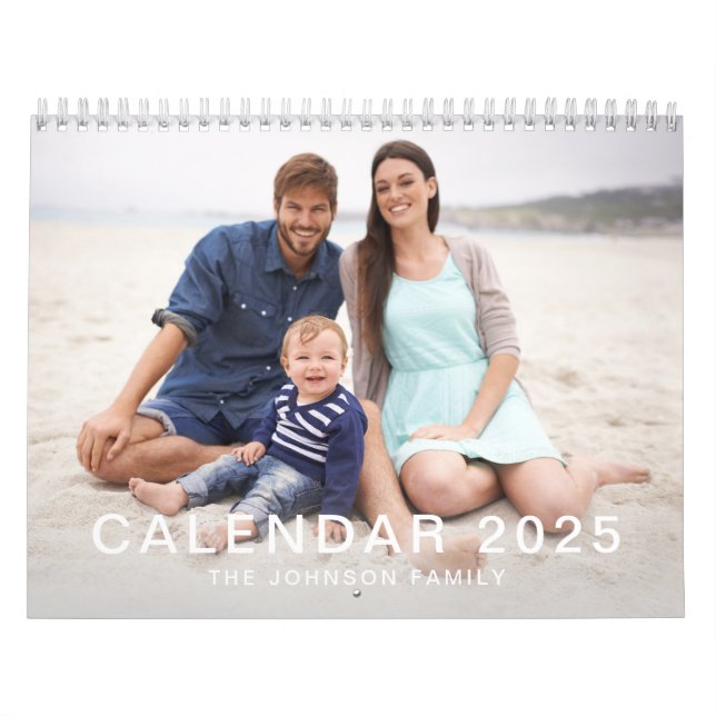 Calendrier Photos de famille personnalisées minimes modernes (Protection)