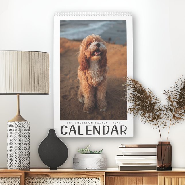 Calendrier Photos Familiales Modernes Jolies manuscrites (Créateur téléchargé)