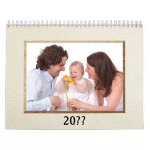 Calendrier Photos personnelles encadrées et fond ivoire